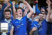 13 October 2013; Paul Sharry, left, John Heslin Paddy Dowdall, right, St Lomans, celebrate after victory over Tyrrellspass. Westmeath County Senior Club Football Championship Final, St Lomans v Tyrrellspass, Cusack Park, Mullingar, Co Westmeath. Picture credit: Ramsey Cardy / SPORTSFILE