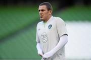 14 October 2013; Republic of Ireland's Richard Dunne during squad training ahead of their 2014 FIFA World Cup Qualifier, Group C, game against Kazakhstan on Tuesday. Republic of Ireland Squad Training, Aviva Stadium, Lansdowne Road, Dublin. Picture credit: David Maher / SPORTSFILE