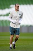 14 October 2013; Republic of Ireland's Richard Dunne during squad training ahead of their 2014 FIFA World Cup Qualifier, Group C, game against Kazakhstan on Tuesday. Republic of Ireland Squad Training, Aviva Stadium, Lansdowne Road, Dublin. Picture credit: David Maher / SPORTSFILE