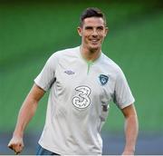 14 October 2013; Republic of Ireland's Ciaran Clark in action during squad training ahead of their 2014 FIFA World Cup Qualifier, Group C, game against Kazakhstan on Tuesday. Republic of Ireland Squad Training, Aviva Stadium, Lansdowne Road, Dublin. Picture credit: David Maher / SPORTSFILE