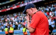 21 June 2025; Cork manager John Cleary after his side's defeat in the GAA Football All-Ireland Senior Championship preliminary quarter-final match between Dublin and Cork at Croke Park in Dublin. Photo by Ramsey Cardy/Sportsfile