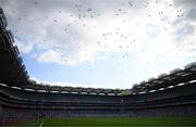 21 June 2025; Seagulls fly through the stadium during the GAA Football All-Ireland Senior Championship preliminary quarter-final match between Dublin and Cork at Croke Park in Dublin. Photo by Ramsey Cardy/Sportsfile