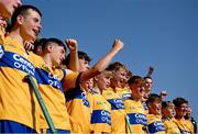 21 June 2025; Sixmilebridge captain Liam Flannery and team-mates after winning the Hurling Division 1 Shield during the John West Féile na nGael Camogie and Hurling National Finals at Halo Tiles Wexford GAA Centre of Excellence in Ferns, Wexford. Photo by Shauna Clinton/Sportsfile