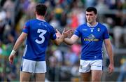 21 June 2025; Cavan players Killian Brady, left, and Ryan Donohoe at the final whistle of the GAA Football All-Ireland Senior Championship preliminary quarter-final match between Kerry and Cavan at Fitzgerald Stadium in Killarney, Kerry. Photo by Brendan Moran/Sportsfile