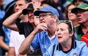 21 June 2025; Supporters watch on in the final moments of the GAA Hurling All-Ireland Senior Championship quarter-final match between Dublin and Limerick at Croke Park in Dublin. Photo by Ramsey Cardy/Sportsfile