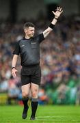 21 June 2025; Referee Sean Stack during the GAA Hurling All-Ireland Senior Championship quarter-final match between Galway and Tipperary at TUS Gaelic Grounds in Limerick. Photo by Ray McManus/Sportsfile