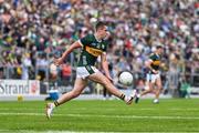 21 June 2025; Evan Looney of Kerry during the GAA Football All-Ireland Senior Championship preliminary quarter-final match between Kerry and Cavan at Fitzgerald Stadium in Killarney, Kerry. Photo by Brendan Moran/Sportsfile