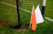 22 June 2025; The flags to signal one and two point scores are seen goalside before the GAA Football All-Ireland Senior Championship preliminary quarter-final match between Down and Galway at Páirc Esler in Newry, Down. Photo by Ben McShane/Sportsfile