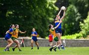 21 June 2025; Aishling Moloney of Tipperary in action against Roisin Rodgers of Donegal during the TG4 All-Ireland Ladies Football Senior Championship Group 1 match between Tipperary and Donegal at Canon Hayes Park in Bansha, Tipperary. Photo by Seb Daly/Sportsfile