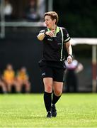 21 June 2025; Referee Angela Gallagher during the TG4 All-Ireland Ladies Football Senior Championship Group 1 match between Tipperary and Donegal at Canon Hayes Park in Bansha, Tipperary. Photo by Seb Daly/Sportsfile