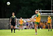 21 June 2025; Jodie McFadden of Donegal converts a free during the TG4 All-Ireland Ladies Football Senior Championship Group 1 match between Tipperary and Donegal at Canon Hayes Park in Bansha, Tipperary. Photo by Seb Daly/Sportsfile