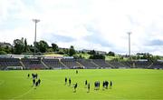 22 June 2025; Roscommon players walk the pitch before the Electric Ireland GAA Football All-Ireland Minor Championship semi-final match between Tyrone and Roscommon at Kingspan Breffni in Cavan. Photo by Seb Daly/Sportsfile