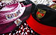 22 June 2025; Down and Galway bucket hats are seen before the GAA Football All-Ireland Senior Championship preliminary quarter-final match between Down and Galway at Páirc Esler in Newry, Down. Photo by Ben McShane/Sportsfile