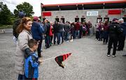 22 June 2025; Supporters queue at the gates before the GAA Football All-Ireland Senior Championship preliminary quarter-final match between Down and Galway at Páirc Esler in Newry, Down. Photo by Ben McShane/Sportsfile