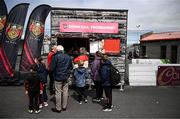 22 June 2025; Supporters queue to purchase a match programme before the GAA Football All-Ireland Senior Championship preliminary quarter-final match between Down and Galway at Páirc Esler in Newry, Down. Photo by Ben McShane/Sportsfile