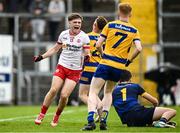 22 June 2025; Joel Kerr of Tyrone celebrates after scoring his side's first goal during the Electric Ireland GAA Football All-Ireland Minor Championship semi-final match between Tyrone and Roscommon at Kingspan Breffni in Cavan. Photo by Seb Daly/Sportsfile