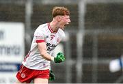 22 June 2025; Thomas Meenan of Tyrone celebrates his side's second goal, scored by teammate Peter Coltan, not pictured, during the Electric Ireland GAA Football All-Ireland Minor Championship semi-final match between Tyrone and Roscommon at Kingspan Breffni in Cavan. Photo by Seb Daly/Sportsfile