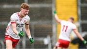 22 June 2025; Thomas Meenan of Tyrone celebrates his side's second goal, scored by teammate Peter Coltan, 11, during the Electric Ireland GAA Football All-Ireland Minor Championship semi-final match between Tyrone and Roscommon at Kingspan Breffni in Cavan. Photo by Seb Daly/Sportsfile