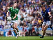 22 June 2025; Paul Maher of Limerick in action against Matt Nolan of Wicklow during the Tailteann Cup semi-final match between Wicklow and Limerick at Croke Park in Dublin. Photo by Piaras Ó Mídheach/Sportsfile