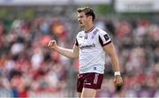 22 June 2025; Shane Walsh of Galway celebrates after kicking a two-point score during the GAA Football All-Ireland Senior Championship preliminary quarter-final match between Down and Galway at Páirc Esler in Newry, Down. Photo by Ben McShane/Sportsfile