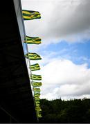 22 June 2025; Donegal flags blow in the wind before the GAA Football All-Ireland Senior Championship preliminary quarter-final match between Donegal and Louth at MacCumhaill Park in Ballybofey, Donegal. Photo by Ramsey Cardy/Sportsfile