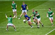 22 June 2025; Darragh Fee of Wicklow in action against Iain Corbett of Limerick, 6, during the Tailteann Cup semi-final match between Wicklow and Limerick at Croke Park in Dublin. Photo by Piaras Ó Mídheach/Sportsfile