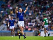 22 June 2025; Dean Healy of Wicklow celebrates scoring a two-pointer during the Tailteann Cup semi-final match between Wicklow and Limerick at Croke Park in Dublin. Photo by Piaras Ó Mídheach/Sportsfile