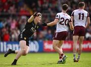 22 June 2025; Odhran Murdock of Down celebrates after scoring his side's second goal during the GAA Football All-Ireland Senior Championship preliminary quarter-final match between Down and Galway at Páirc Esler in Newry, Down. Photo by Ben McShane/Sportsfile