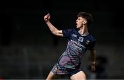 22 June 2025; Oran Murphy of Mayo celebrates after scoring his side's third goal during the Electric Ireland GAA Football All-Ireland Minor Championship semi-final match between Kerry and Mayo at Zimmer Biomet Páirc Chíosóg in Ennis, Clare. Photo by Brendan Moran/Sportsfile
