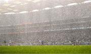 22 June 2025; A general view during a rain shower during the Tailteann Cup semi-final match between Kildare and Fermanagh at Croke Park in Dublin. Photo by Piaras Ó Mídheach/Sportsfile
