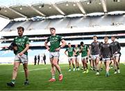 22 June 2025; Darragh McGurn of Fermanagh, 9, after his side's defeat in the Tailteann Cup semi-final match between Kildare and Fermanagh at Croke Park in Dublin. Photo by Piaras Ó Mídheach/Sportsfile