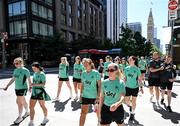 22 June 2025; Republic of Ireland's Jessie Stapleton and team-mates during a team walk in Denver, ahead of their international friendly match against United States at Dick’s Sporting Goods Park in Colorado, USA, on Thursday. Photo by Stephen McCarthy/Sportsfile