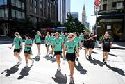 22 June 2025; Republic of Ireland's Jessie Stapleton and team-mates during a team walk in Denver, ahead of their international friendly match against United States at Dick’s Sporting Goods Park in Colorado, USA, on Thursday. Photo by Stephen McCarthy/Sportsfile