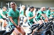 22 June 2025; Chloe Mustaki during a Republic of Ireland women gym session at Denver Athletic Club in Colorado, USA. Photo by Stephen McCarthy/Sportsfile