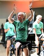 22 June 2025; Amber Barrett during a Republic of Ireland women gym session at Denver Athletic Club in Colorado, USA. Photo by Stephen McCarthy/Sportsfile