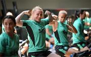 22 June 2025; Amber Barrett during a Republic of Ireland women gym session at Denver Athletic Club in Colorado, USA. Photo by Stephen McCarthy/Sportsfile