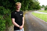 23 June 2025; Swimmer John Shortt poses for a portrait during an OFI Media Conference at the Olympic House on the Sport Ireland Campus in Dublin. Photo by Ben McShane/Sportsfile