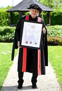 23 June 2025; Singer Johnny Logan, formally known as Sean Patrick Sherrard, after receiving his honorary doctorial award at the Longford International College Graduation Ceremony 2025 at the Radisson Blu Dublin Airport Hotel in Dublin. Photo by Shauna Clinton/Sportsfile