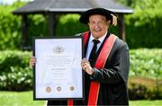 23 June 2025; Irish sports broadcaster Marty Morrissey after receiving his honorary doctorial award at the Longford International College Graduation Ceremony 2025 at the Radisson Blu Dublin Airport Hotel in Dublin. Photo by Shauna Clinton/Sportsfile