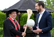 23 June 2025; Irish sports broadcaster and honorary doctorial award recipient Marty Morrissey, left, and GPA chief executive officer Tom Parsons at the Longford International College Graduation Ceremony 2025 at the Radisson Blu Dublin Airport Hotel in Dublin. Photo by Shauna Clinton/Sportsfile