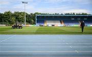 23 June 2025; A general view inside the ground before the SSE Airtricity Men's Premier Division match between Waterford and Shelbourne at the Regional Sports Centre in Waterford. Photo by Piaras Ó Mídheach/Sportsfile