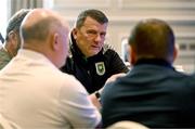 23 June 2025; Trim Celtic manager Robbie Horgan during a FAI Coaching Education visit from CONCACAF & UEFA at The Johnstown Estate in Enfield, Meath. Photo by Ben McShane/Sportsfile