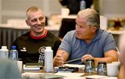 23 June 2025; Bohemians academy director Trevor Croly, left, and John Gill during a FAI Coaching Education visit from CONCACAF & UEFA at The Johnstown Estate in Enfield, Meath. Photo by Ben McShane/Sportsfile