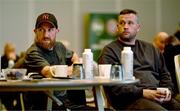 23 June 2025; Shane Keegan, left, and Tim Clancy during a FAI Coaching Education visit from CONCACAF & UEFA at The Johnstown Estate in Enfield, Meath. Photo by Ben McShane/Sportsfile
