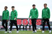 23 June 2025; Shamrock Rovers players, including Michael Noonan, right, walk the pitch before the SSE Airtricity Men's Premier Division match between Bohemians and Shamrock Rovers at Dalymount Park in Dublin. Photo by Shauna Clinton/Sportsfile