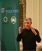 23 June 2025; Doncaster Rovers assistant manager Cliff Byrne during a FAI Coaching Education visit from CONCACAF & UEFA at The Johnstown Estate in Enfield, Meath. Photo by Ben McShane/Sportsfile