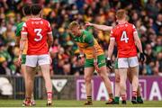 22 June 2025; Oisin Gallen of Donegal after being treated for an injury during the GAA Football All-Ireland Senior Championship preliminary quarter-final match between Donegal and Louth at MacCumhaill Park in Ballybofey, Donegal. Photo by Ramsey Cardy/Sportsfile