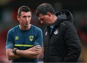 23 June 2025; Cork City manager Ger Nash, left, and Drogheda United manager Kevin Doherty before the SSE Airtricity Men's Premier Division match between Cork City and Drogheda United at Turner's Cross in Cork. Photo by Thomas Flinkow/Sportsfile