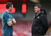 23 June 2025; Drogheda United manager Kevin Doherty, right, and Cork City manager Ger Nash before the SSE Airtricity Men's Premier Division match between Cork City and Drogheda United at Turner's Cross in Cork. Photo by Thomas Flinkow/Sportsfile