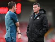 23 June 2025; Drogheda United manager Kevin Doherty, right, and Cork City manager Ger Nash before the SSE Airtricity Men's Premier Division match between Cork City and Drogheda United at Turner's Cross in Cork. Photo by Thomas Flinkow/Sportsfile